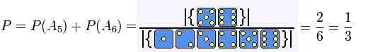 圖、擲一次骰子 5 點或 6 點的機率